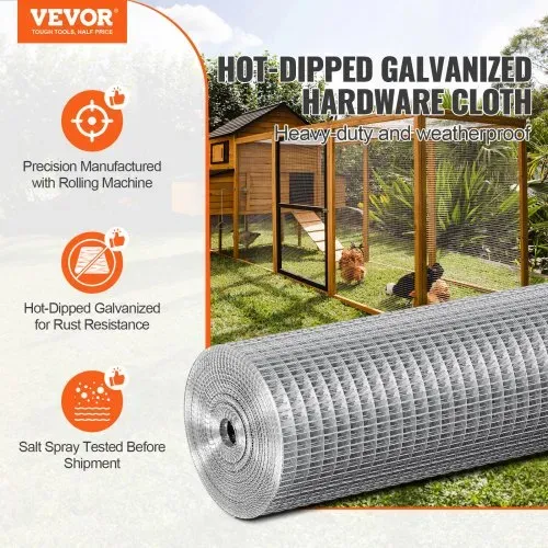 VEVOR Drahtgeflecht 610mmx7,62m Volierendraht 19 Gauge Maschendrahtzaun, Feuerverzinkte Maschendrahtrolle 12,7×12,7mm Maschenweite Maschendraht für Kaninchenkäfige Kleine Nagetiere VEVOR Drahtgeflecht 610mmx7,62m Volierendraht 19 Gauge Maschendrahtzaun, Feuerverzinkte Maschendrahtrolle 12,7×12,7mm Maschenweite Maschendraht für Kaninchenkäfige Kleine Nagetiere