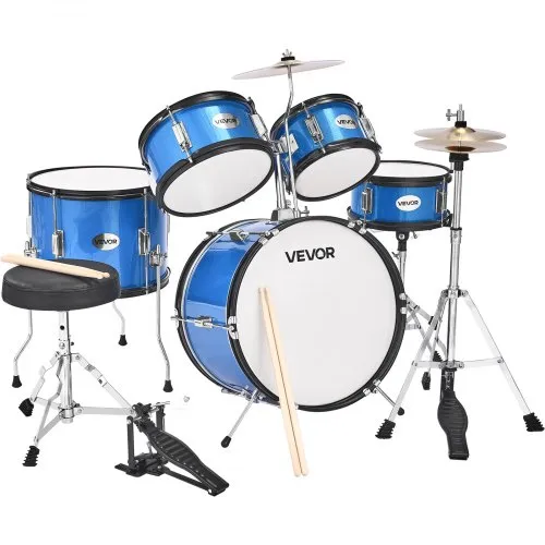 VEVOR Schlagzeug Set, 5-teilig, inkl. 40,6 cm Basstrommel, 25,4 cm Snare, 20,3 cm & 25,4 cm Tomtoms, 33 cm Standtom, 25,4 cm Crash-Becken & 20,3 cm Hi-Hat, für Kinder von 6–13 Jahren, Blau VEVOR Schlagzeug Set, 5-teilig, inkl. 40,6 cm Basstrommel, 25,4 cm Snare, 20,3 cm & 25,4 cm Tomtoms, 33 cm Standtom, 25,4 cm Crash-Becken & 20,3 cm Hi-Hat, für Kinder von 6–13 Jahren, Blau