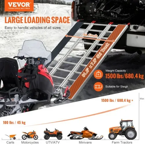 VEVOR Auffahrrampe, Verladerampe, Autorampe 680 kg, extra breite Verladeschiene, Auto Laderampe 2160 x 1375 mm, Dreifach faltbare Rampe, für Motorrad, Anhänger, ATV, UTV, Gartentraktor, Rasenmäher VEVOR Auffahrrampe, Verladerampe, Autorampe 680 kg, extra breite Verladeschiene, Auto Laderampe 2160 x 1375 mm, Dreifach faltbare Rampe, für Motorrad, Anhänger, ATV, UTV, Gartentraktor, Rasenmäher