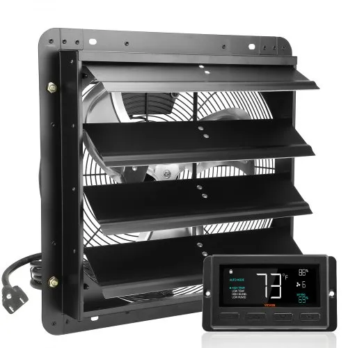 VEVOR Abluftventilator, 406 mm, Temperatur-Feuchtigkeitsregler, EC-Motor, 1747 CFM, Wandlüfter mit Geschwindigkeitsregelung zur Wandmontage, Belüftung und Kühlung für Gewächshäuser, Garagen, Schuppen VEVOR Abluftventilator, 406 mm, Temperatur-Feuchtigkeitsregler, EC-Motor, 1747 CFM, Wandlüfter mit Geschwindigkeitsregelung zur Wandmontage, Belüftung und Kühlung für Gewächshäuser, Garagen, Schuppen