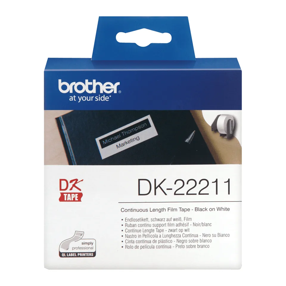 Brother DK-22211 Etiketten erstellendes Band Schwarz auf weiss – Bild 2