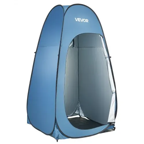 VEVOR Campingzelt Toilettenzelt (1194x1194 x1905 mm) Umkleidezelt inkl. Heringen & Seilen & Tragetasche, Sichtschutzzelt aus 190T Polyester für Camping Strand Angeln Blau – Bild 9