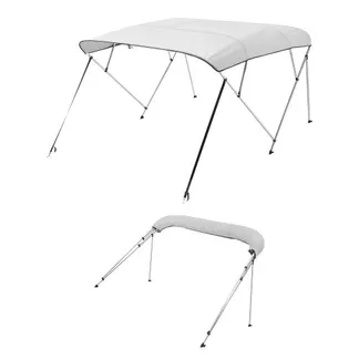 VEVOR Bimini Top Bootsabdeckung Sonnenverdeck (4 Bögen) aus 600D Polyester mit Rahmen aus Aluminiumlegierung, wasserdichte Sonnenschutz-Bootsmarkise mit Aufbewahrungstasche, 201-213 cm (B) Hellgrau VEVOR Bimini Top Bootsabdeckung Sonnenverdeck (4 Bögen) aus 600D Polyester mit Rahmen aus Aluminiumlegierung, wasserdichte Sonnenschutz-Bootsmarkise mit Aufbewahrungstasche, 201-213 cm (B) Hellgrau