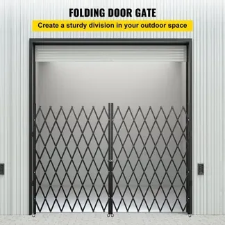 VEVOR Doppeltes Faltbares Sicherheitstor, 156 x 310 cm Falttürtor, Akkordeon-Sicherheitstor aus Stahl, Erweiterbares Sicherheitstor, 360° Rollendes Barrikadentor, Scherentor oder Tür mit Schlüsseln VEVOR Doppeltes Faltbares Sicherheitstor, 156 x 310 cm Falttürtor, Akkordeon-Sicherheitstor aus Stahl, Erweiterbares Sicherheitstor, 360° Rollendes Barrikadentor, Scherentor oder Tür mit Schlüsseln