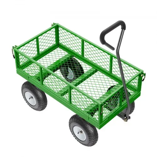 VEVOR Bollerwagen 300 kg, Transportwagen, Gartenwagen, Gerätewagen, Handwagen aus Metall für den Außenbereich mit Reifen, abnehmbaren Seitenteilen aus Netzmaterial & um 180° drehbarem Griff – Bild 9