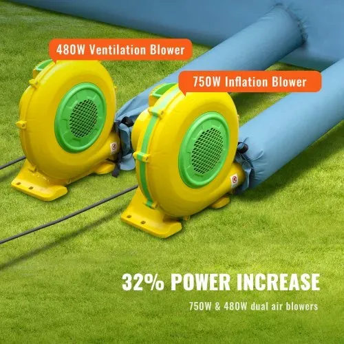 VEVOR Tragbares Aufblasbares Farbzelt für Sprühmalerei 480 + 750 W, 5 x 2,2 x 2,1 m Sprühschutz Farbkabine für DIY-Projekte, Hobby-Farbautomaten-Werkzeug, Blau 210D Oxford-Gewebe Auto Lackierkabine – Bild 2