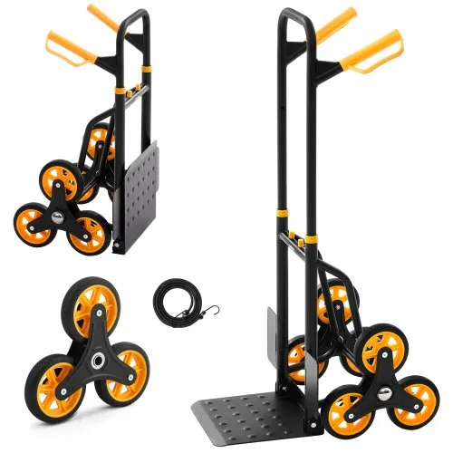 VEVOR Treppensackkarre klappbar, Sackkarre 150 kg Tragkraft, Treppensteiger mit 6 Rädern & 2 Spanngurten, Transportkarre, Treppenkarre, Stapelkarre, ideal für Haushalt, Einkauf & Lager VEVOR Treppensackkarre klappbar, Sackkarre 150 kg Tragkraft, Treppensteiger mit 6 Rädern & 2 Spanngurten, Transportkarre, Treppenkarre, Stapelkarre, ideal für Haushalt, Einkauf & Lager