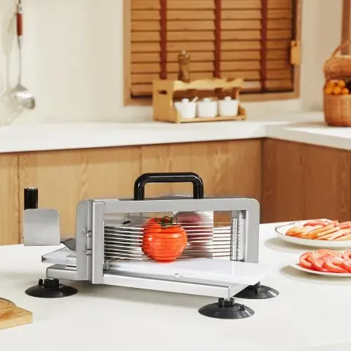 VEVOR Kommerzieller Tomatenschneider, 1/4 Zoll Tomatenschneider, Hochleistungs-Tomatenschneider aus Edelstahl, Manueller Gemüseschneider, zum Schneiden von Tomaten, Gurken, Bananen – Bild 7