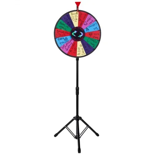 VEVOR 46 cm Glücksrad Spielzeug Farbe Rad Spiele für Lotteriespiele Wortspiele,Glücksrad zum Drehen Acrylplatte mit PVC-Schaum,54 x 54 x 11 cm Preisrad Lucky Wheel mit Stativ – Bild 8