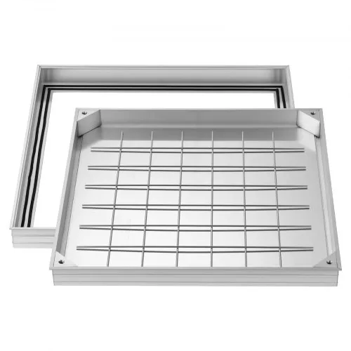 VEVOR Schachtabdeckung mit Rahmen 60 x 60 cm, Unsichtbarer Schachtdeckel Auspflasterbarer Klärgrubendeckel aus Aluminiumlegierung für Integrierten Abflusskanal auf Gehwegen in Gärten auf Terrasse VEVOR Schachtabdeckung mit Rahmen 60 x 60 cm, Unsichtbarer Schachtdeckel Auspflasterbarer Klärgrubendeckel aus Aluminiumlegierung für Integrierten Abflusskanal auf Gehwegen in Gärten auf Terrasse
