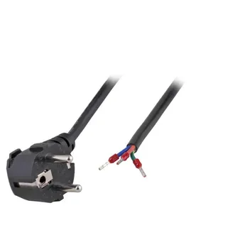 Netzkabel 230V Schutzkontakt CEE7(Stecker)->Open End mit Adernendhülsen, 1,8m,Black Netzkabel 230V Schutzkontakt CEE7(Stecker)->Open End mit Adernendhülsen, 1,8m,Black