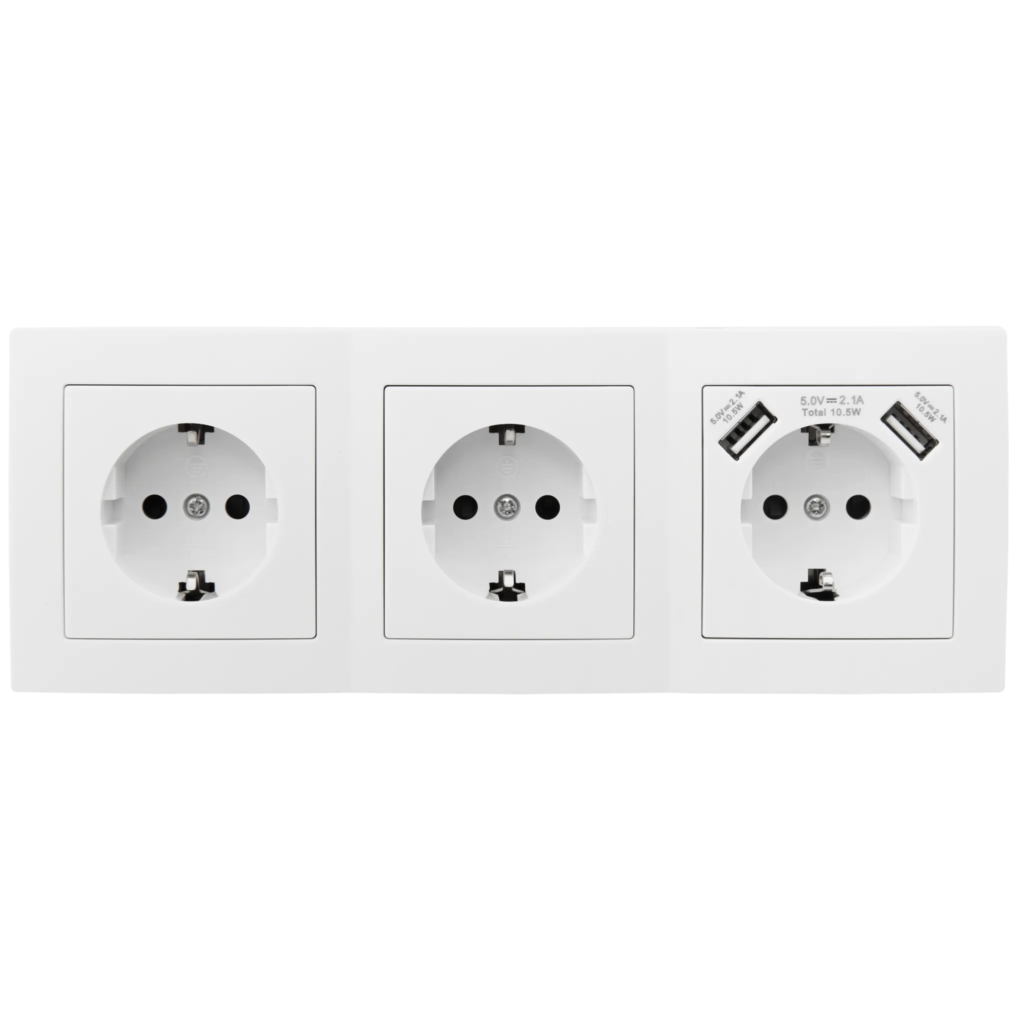 Steckdosenblock McPower ''Flair'' Aufbau, weiß, 3-fach Schutzkontakt + USB – Bild 2