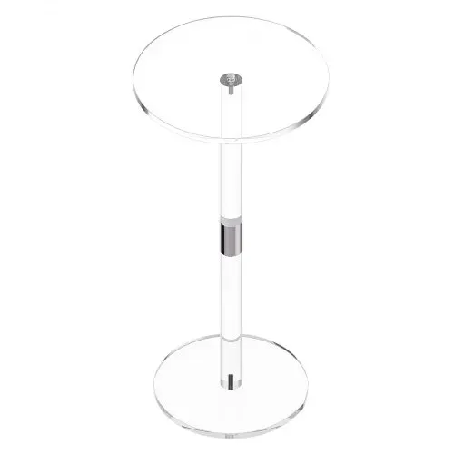 VEVOR Acryl Getränketisch, durchsichtiger Beistelltisch mit runder Platte & solidem Pfosten, moderner Acryltisch transparenter Esstisch für Kaffee Getränke Essen Snacks, 25,4 x 25,4 x 54 cm – Bild 8