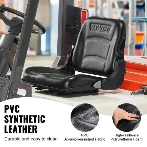 VEVOR Universal Traktorsitz aus PVC-Kunstleder und Polyurethanschaum Traktor Schleppersitz mit verstellbarer Rückenlehne und Mikro-Sicherheitsschalter Treckersitz Fahrersitz 160–340mm Schlitz – Bild 4
