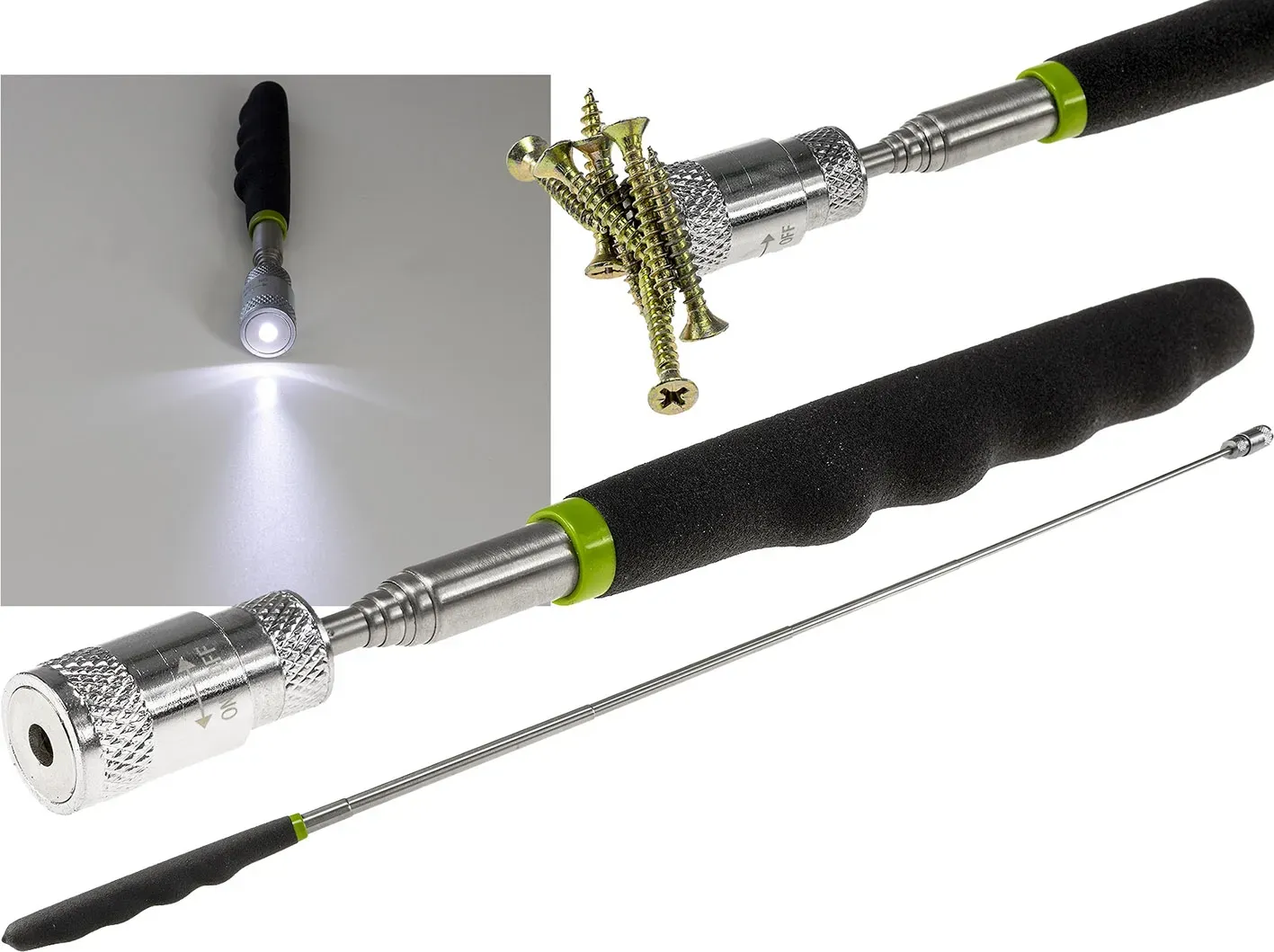Teleskop Pick-Up Werkzeug mit LED Länge 20-80cm, Zugkraft ca. 3,2kg Teleskop Pick-Up Werkzeug mit LED Länge 20-80cm, Zugkraft ca. 3,2kg