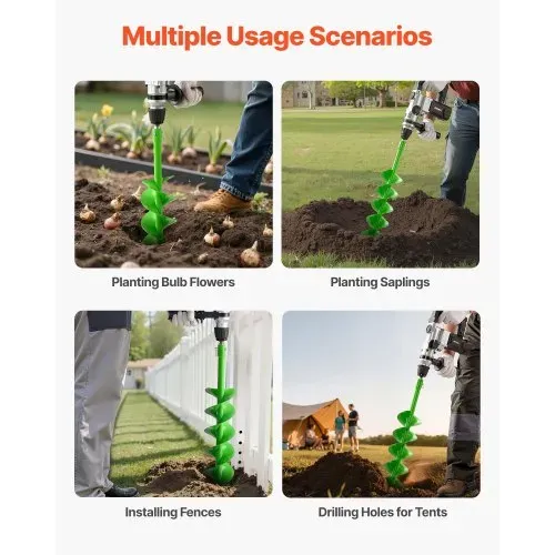 VEVOR Erdbohrer für Bohrmaschine, Ø 790x120 mm Gartenbohrer, kompatibel mit Bohrern mit 20 mm Innendurchmesser, Pfahlbohrer, Durchlässenbohrer, Grabungswerkzeug zum Pflanzen und Bohren – Bild 5
