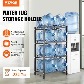 VEVOR Wasserkrughalter mit 4 Ebenen, 5 Gal Wasserflaschenhalter, zweireihiges Wasserflaschenregal aus Eisen für 8 Flaschen, robustes Wasserkrugregal Wasserkrughalter für Küche Büro Wohnzimmer schwarz VEVOR Wasserkrughalter mit 4 Ebenen, 5 Gal Wasserflaschenhalter, zweireihiges Wasserflaschenregal aus Eisen für 8 Flaschen, robustes Wasserkrugregal Wasserkrughalter für Küche Büro Wohnzimmer schwarz