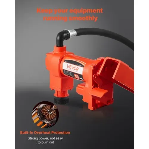 VEVOR Kraftstoff-Transferpumpe, 230 V AC, elektrische Diesel-Transferpumpe, 57 l/min, maximale Saughöhe 2,4 m, maximale Förderhöhe 11,28 m, für Benzin, Kerosin, Biodiesel, Ethanol – Bild 3