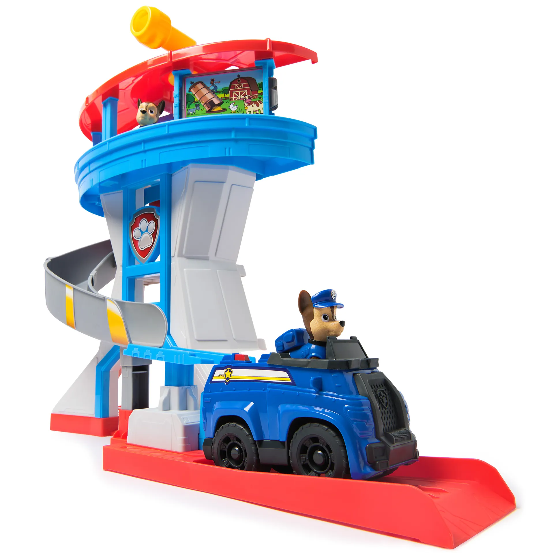PAW Patrol – Lookout Tower, über 50 cm hoch, Hauptquartier Spielset mit 1 Basis Polizei-Fahrzeug, 2 Chase Figuren und Zubehör PAW Patrol – Lookout Tower, über 50 cm hoch, Hauptquartier Spielset mit 1 Basis Polizei-Fahrzeug, 2 Chase Figuren und Zubehör
