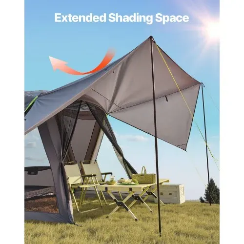 VEVOR SUV-Zelt Camping Auto-Zelt (305 x 310 x 230 cm) wasserdichtes PU2000 geräumiges Doppelschicht-Design für 5-8 Personen, SUV-Campingzelt mit Schattenmarkise & Netzfenstern & Regendach & Tasche – Bild 2