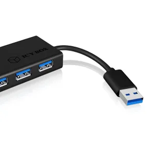 ICY BOX IB-AC6104-B, 4 Port USB 3.2 Gen 1 Hub, Aluminium Gehäuse, ohne Power adapter, schwarz ICY BOX IB-AC6104-B, 4 Port USB 3.2 Gen 1 Hub, Aluminium Gehäuse, ohne Power adapter, schwarz