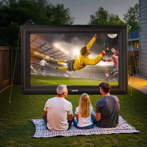 VEVOR aufblasbare Filmleinwand Projektion Beamer Leinwand aus 600D, Projektionsleinwand mit tragbarer Aufbewahrungstasche, 16:9, Filmprojektion für Heimkino Mottoparty Poolspaß (513 x 185 x 330 cm) – Bild 7