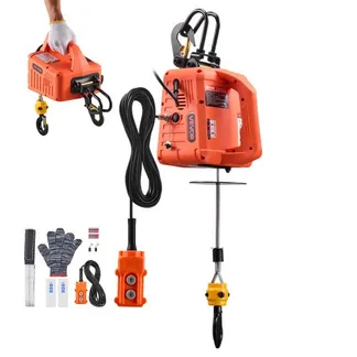 VEVOR Elektrische Seilwinde, 500 kg Tragkraft, 3-in-1 Elektro-Hebezeug, 1500 W, 7,6 m Hubhöhe, 5 m/min, mit manueller, kabelgebundener & kabelloser Fernbedienung für Fabrik, Lager & Garage VEVOR Elektrische Seilwinde, 500 kg Tragkraft, 3-in-1 Elektro-Hebezeug, 1500 W, 7,6 m Hubhöhe, 5 m/min, mit manueller, kabelgebundener & kabelloser Fernbedienung für Fabrik, Lager & Garage