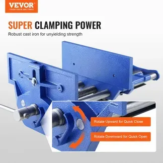 VEVOR Schraubstock für Holzarbeiten 110mm Spanntiefe 335mm Öffnungsbreite Parallelschraubstock aus Gusseisen pulverbeschichtet 11KN Spannkraft Φ15-74mm Spannbereich Ideal für Holzbearbeitungsstudios VEVOR Schraubstock für Holzarbeiten 110mm Spanntiefe 335mm Öffnungsbreite Parallelschraubstock aus Gusseisen pulverbeschichtet 11KN Spannkraft Φ15-74mm Spannbereich Ideal für Holzbearbeitungsstudios