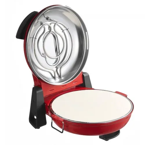 VEVOR Pizzaofen elektrischer Pizzamaker 1200 W Pizzakocher mit Cordieritstein, 5-stufige Temperaturregelung, Sichtfenster für präzises Kochen, erhitzt bis zu 420 °C, Backofen für Zuhause (rot) – Bild 8