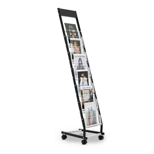 VEVOR Prospektständer Zeitschriftenständer mit 6 Fächern, rollbarer Literaturständer Kataloghalter Schrägsteller, Buchständer Bodenaufsteller aus Metall für Messen, Büroshows, Ausstellung VEVOR Prospektständer Zeitschriftenständer mit 6 Fächern, rollbarer Literaturständer Kataloghalter Schrägsteller, Buchständer Bodenaufsteller aus Metall für Messen, Büroshows, Ausstellung