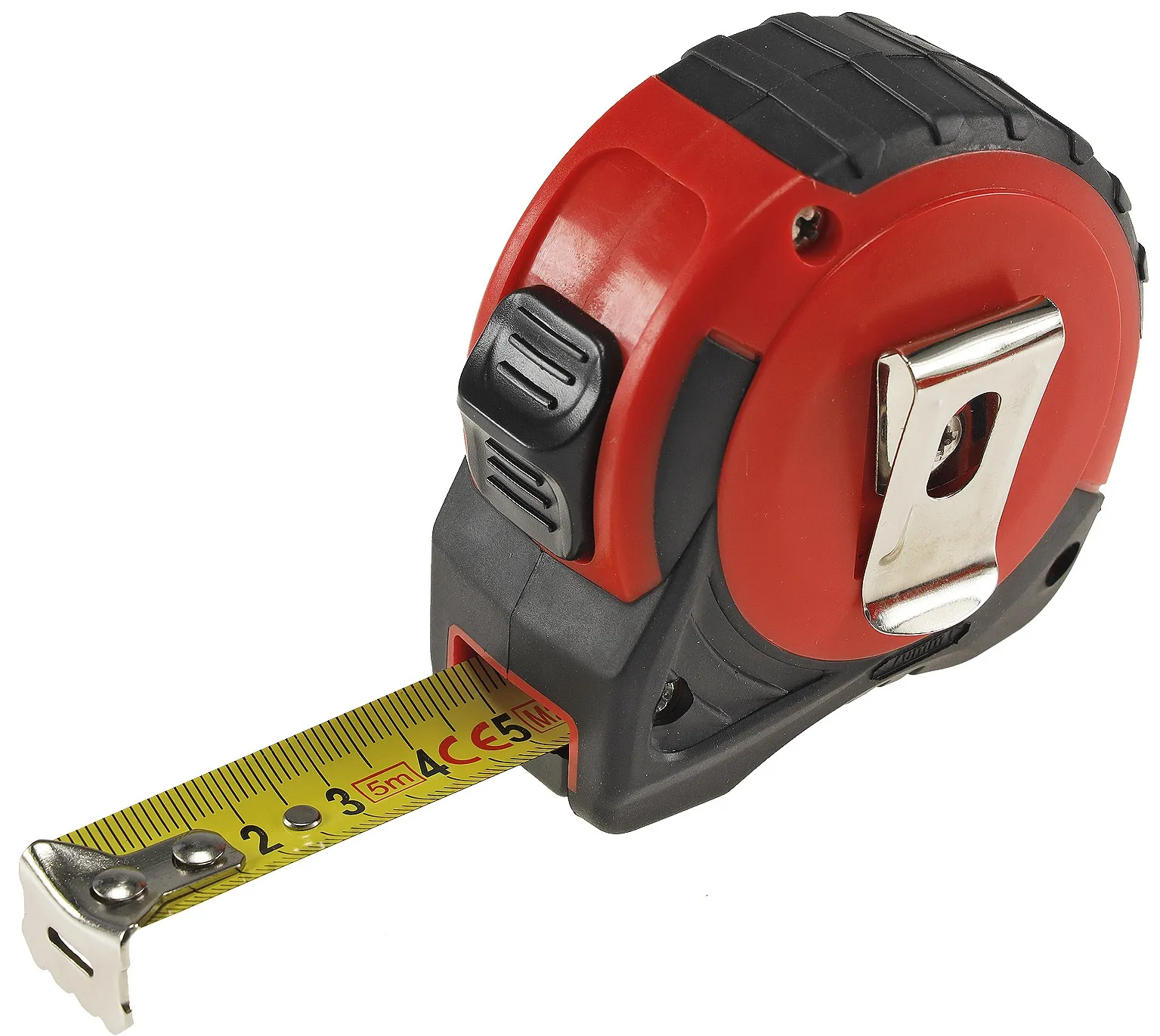 Rollen-Maßband, 5m mit Aufroller und Gürtelclip Rollen-Maßband, 5m mit Aufroller und Gürtelclip