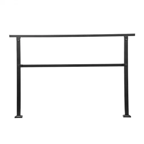 VEVOR Handlauf 138 cm, Treppengeländer-Set für 4–5 Stufen, schwarzes Vierkantrohr mit horizontaler Stange, Stützgeländer aus Karbonstahl für Senioren, Beton- & Decktreppen – Bild 8
