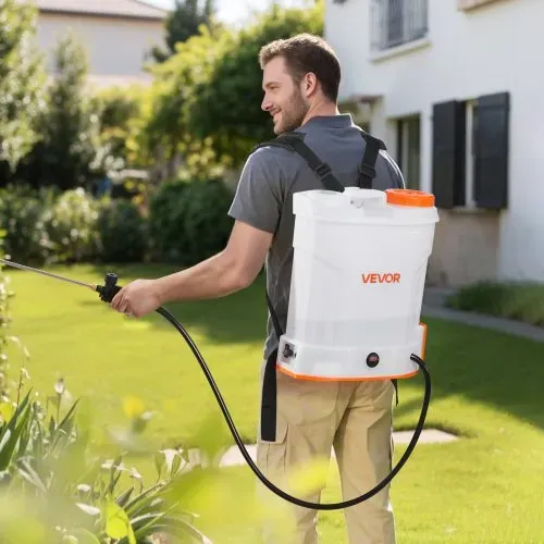 VEVOR Akku-Sprühgerät, 12 L, elektrischer Rücken-Drucksprüher, 2 einziehbare Stäbe und 5 Düsen, einstellbar 0–6 bar, 2 Stunden Laufzeit, tragbarer Pumpsprüher für Hof, Garten und Rasen – Bild 7