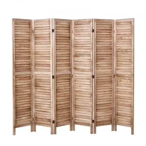 VEVOR Raumteiler Paravent aus Holz 6-teiliger faltbarer Sichtschutz, 242 cm langer Raumteiler, tragbarer Dekorationsschirm zur Raumtrennung mit europäischem Still für Zuhause Restaurant Schlafzimmer – Bild 10