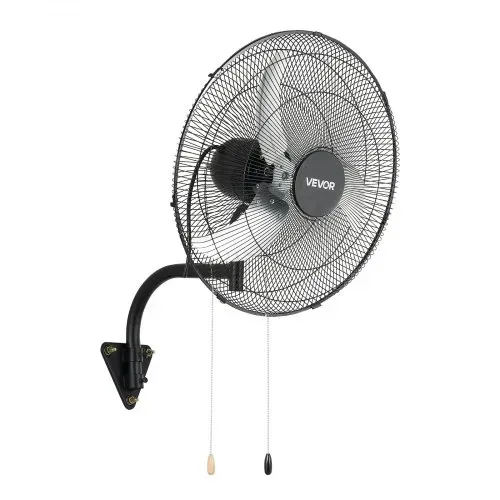 VEVOR 65W Industrieller Wandventilator 57 cm, 6 m/s Oszillierender Wandlüfter mit 3 Stufen & Verstellbarem Neigungswinkel, Gewerblicher Industrieventilator für Werkstatt Garage Lager Gym, Schwarz – Bild 8