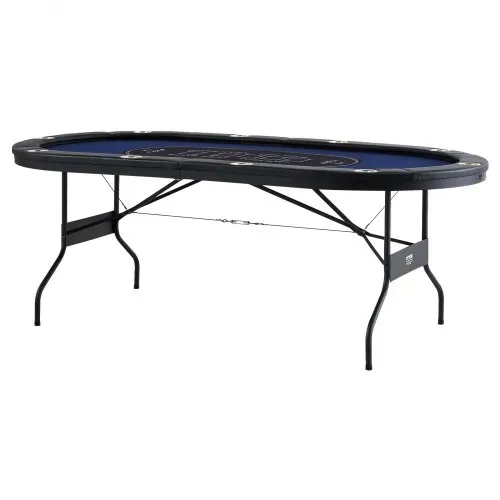 VEVOR Casino Pokertisch Klappbare Tischbeine 2140 x 1070 x 760 mm (L x B x H), Faltbarer Pokertisch, Schwarz & Blau Pokerauflage Klapptisch für 10 Spieler, Pokertisch mit Staubschutzhülle Tragbar – Bild 10