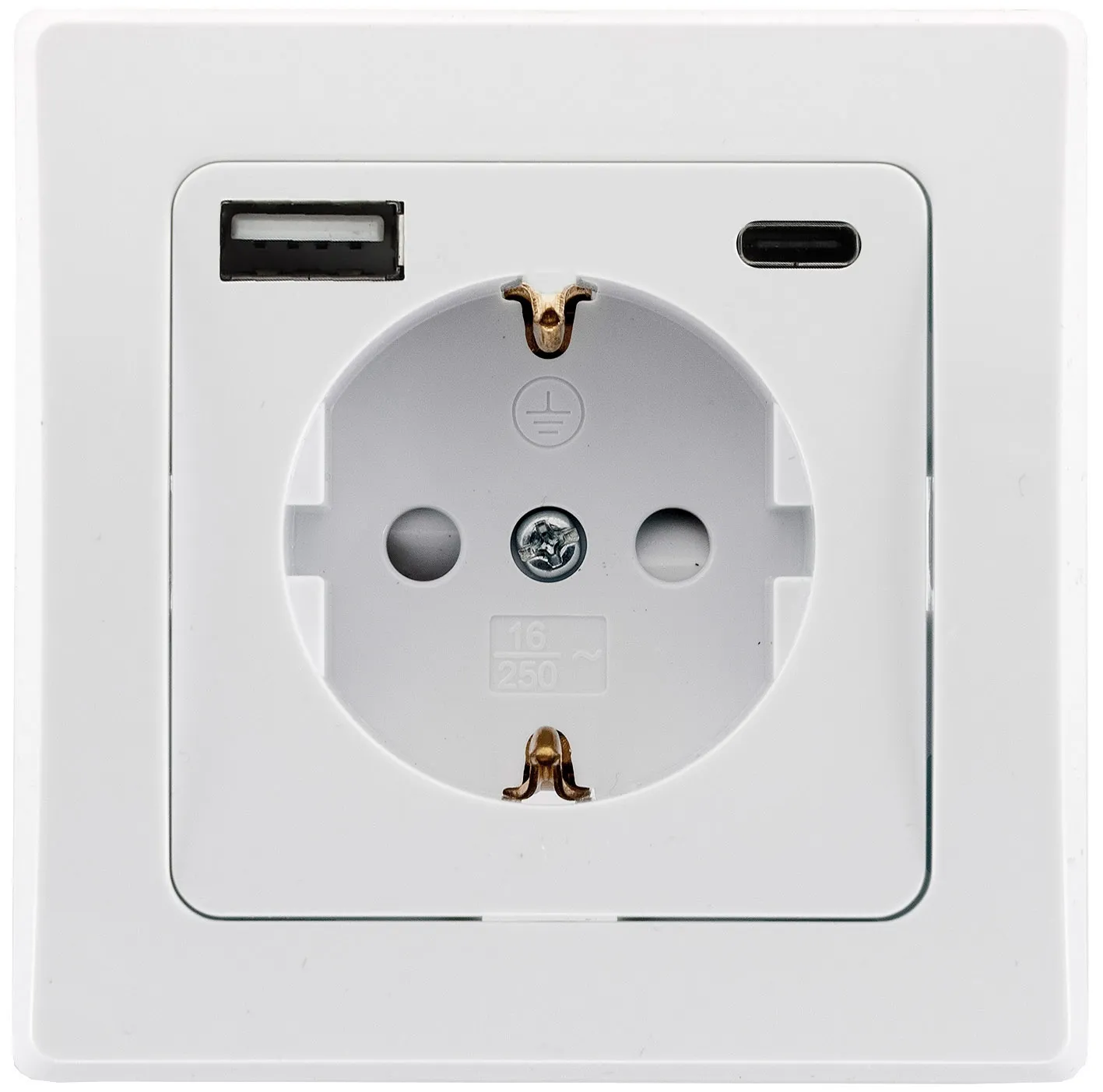 DELPHI Schutzkontakt-Steckdose, weiß 230V~/ 16A, Unterputz, USB-A/C PD 3.0 DELPHI Schutzkontakt-Steckdose, weiß 230V~/ 16A, Unterputz, USB-A/C PD 3.0