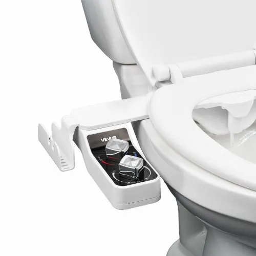VEVOR Bidet-Toilettenaufsatz 7 mm ultradünner Toilettensitz-Aufsatz mit 2 einziehbaren Düsen (Kaltwasser / Warmwasser) & 2 Drehknöpfen & einstellbarm Wasserdruck für die Gesäß- und Intimwäsche VEVOR Bidet-Toilettenaufsatz 7 mm ultradünner Toilettensitz-Aufsatz mit 2 einziehbaren Düsen (Kaltwasser / Warmwasser) & 2 Drehknöpfen & einstellbarm Wasserdruck für die Gesäß- und Intimwäsche