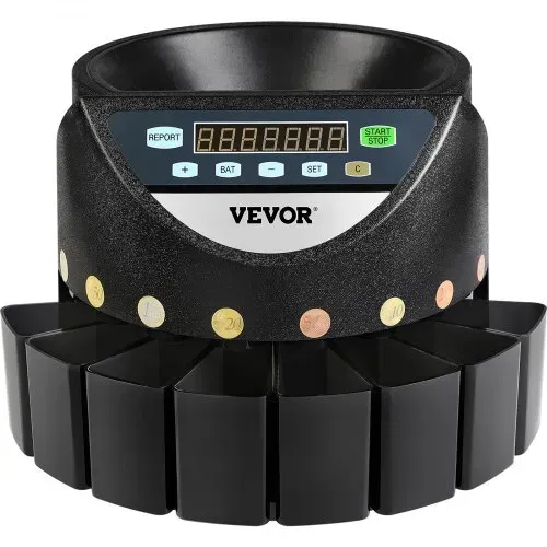 VEVOR Geldzählmaschine münzen 220 V, Kleingeld Sortierer 300 Münzen pro Min, Geldsortierer münzen 700 Münzen Kapazität, Münzzähler Euro Münzzählermaschine mit 8 Auffangboxen, Geldzähler, für U-Bahnen – Bild 8