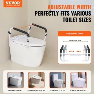 VEVOR Toiletten Aufstehhilfe Toilettensitzerhöhung Armlehne 410–510 mm Einstellbare Breite, 136 kg Tragfähigkeit Robust WC Aufstehhilfe Toiletten Haltegriffe Toilettensitzerhöhung WC Haltegriff VEVOR Toiletten Aufstehhilfe Toilettensitzerhöhung Armlehne 410–510 mm Einstellbare Breite, 136 kg Tragfähigkeit Robust WC Aufstehhilfe Toiletten Haltegriffe Toilettensitzerhöhung WC Haltegriff