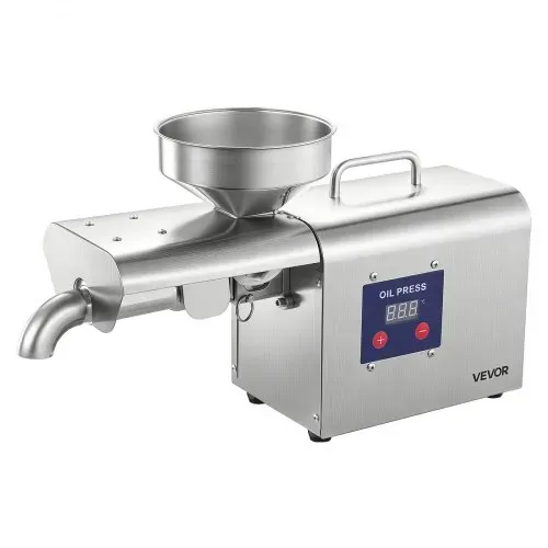 VEVOR Elektrische Ölpresse 3,75 kg/h, Ölmühle 750 W, Automatische Ölpressmaschine mit Heißpressung von 50 °C bis 300 °C, Ölmaschine Geeignet für Erdnüsse, Sesam, Sojabohnen und Mandeln, Edelstahl – Bild 9