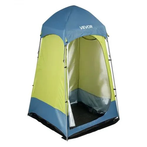 VEVOR Duschzelt mit 1 Raum, Toilettenzelt (1397x1397x2184 mm) Umkleidezelt inkl. Heringen & Seilen & Tragetasche & Stahlstange, aus 200D Oxford-Gewebe für Camping Strand Angeln Grün – Bild 9