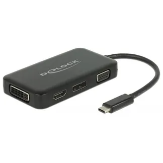 USB Adapter, USB-C Stecker > VGA + HDMI + DVI + DisplayPort Buchse USB Adapter, USB-C Stecker > VGA + HDMI + DVI + DisplayPort Buchse