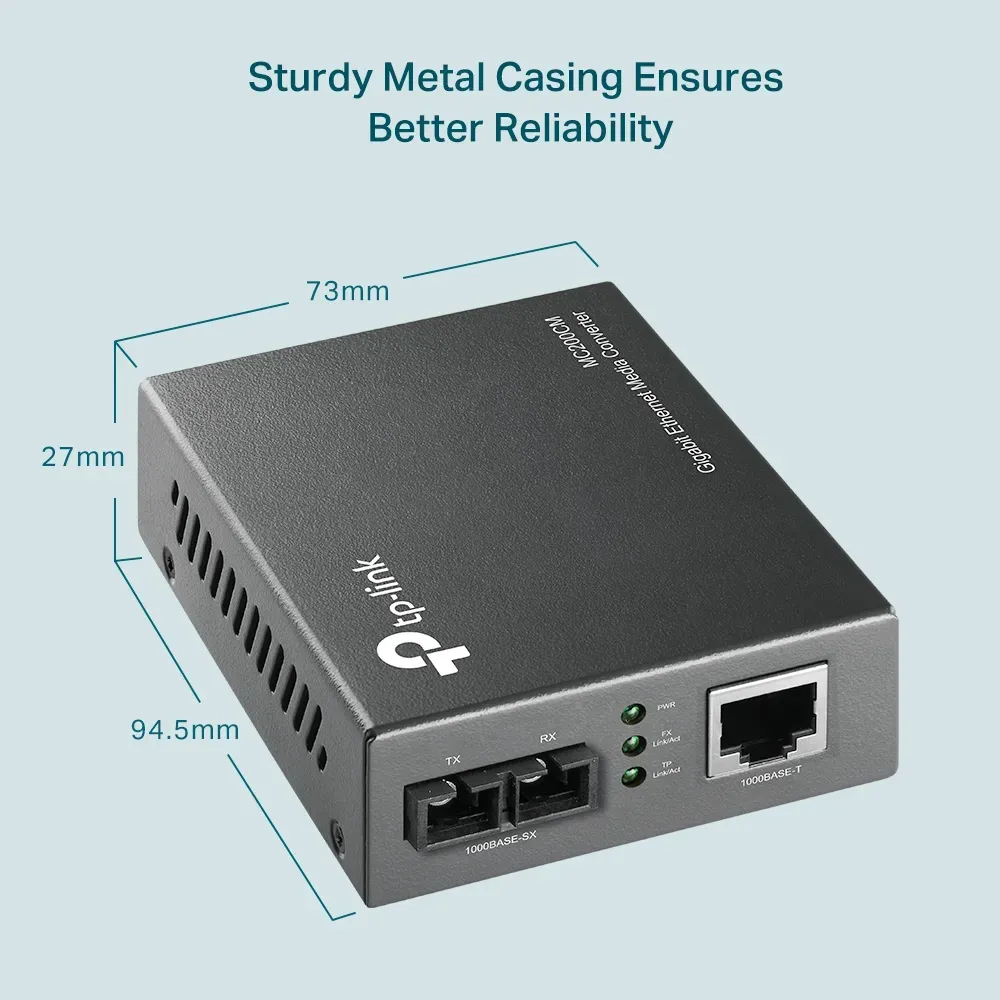 Omada by tp-link MC200CM - 10/100/1000 Mbps RJ45 to 1000 Mbps Multi-mode SC F – Bild 3