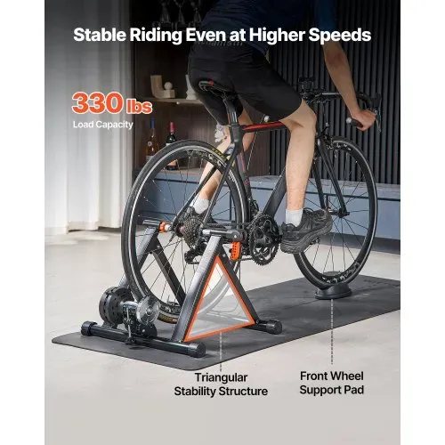 VEVOR Fahrrad Rollentrainer Fahrradtrainer für 660,4-736,6 mm / 700C-Räder, 6-stufiger Widerstand, faltbarer magnetischer Radtrainer Heimtrainer mit Schnellspanner & Vorderradunterlage Schwarz – Bild 5
