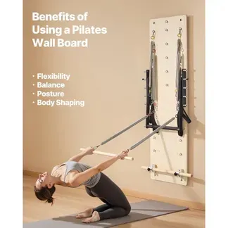 VEVOR Pilates Reformer Maschine zur Wandmontage, Pilates-Sprungbrett aus Ahornholz, Trainingsgerät mit Widerstandsfedern Yoga-Fitnesstrainer für Flexibilitätsbalance, Training im Heim-Fitnessstudio VEVOR Pilates Reformer Maschine zur Wandmontage, Pilates-Sprungbrett aus Ahornholz, Trainingsgerät mit Widerstandsfedern Yoga-Fitnesstrainer für Flexibilitätsbalance, Training im Heim-Fitnessstudio