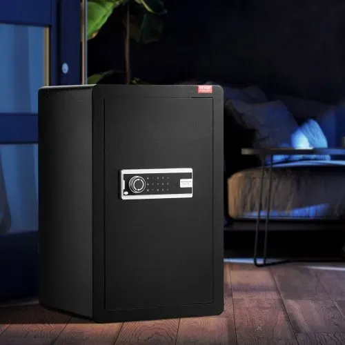 VEVOR Safe Tresor mit feuerfester Geldtasche, Einzeltür-Safe 99 L, 2 Trennwände, digitaler Möbeltresor mit Schlüssel und Code, Wertsachenbox für Geld, Schmuck und Medikamente, Geldtresor Schwarz – Bild 7