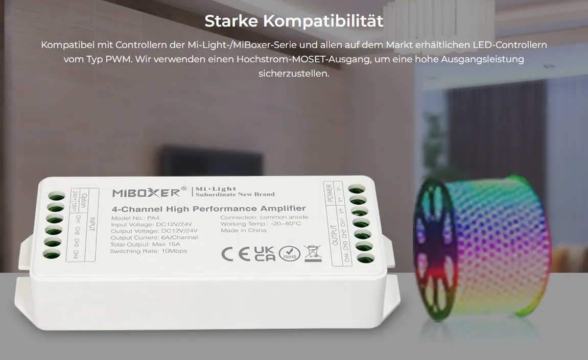 MiBoxer PA4 LED Controller 4-Channel Amplifier – Bild 3