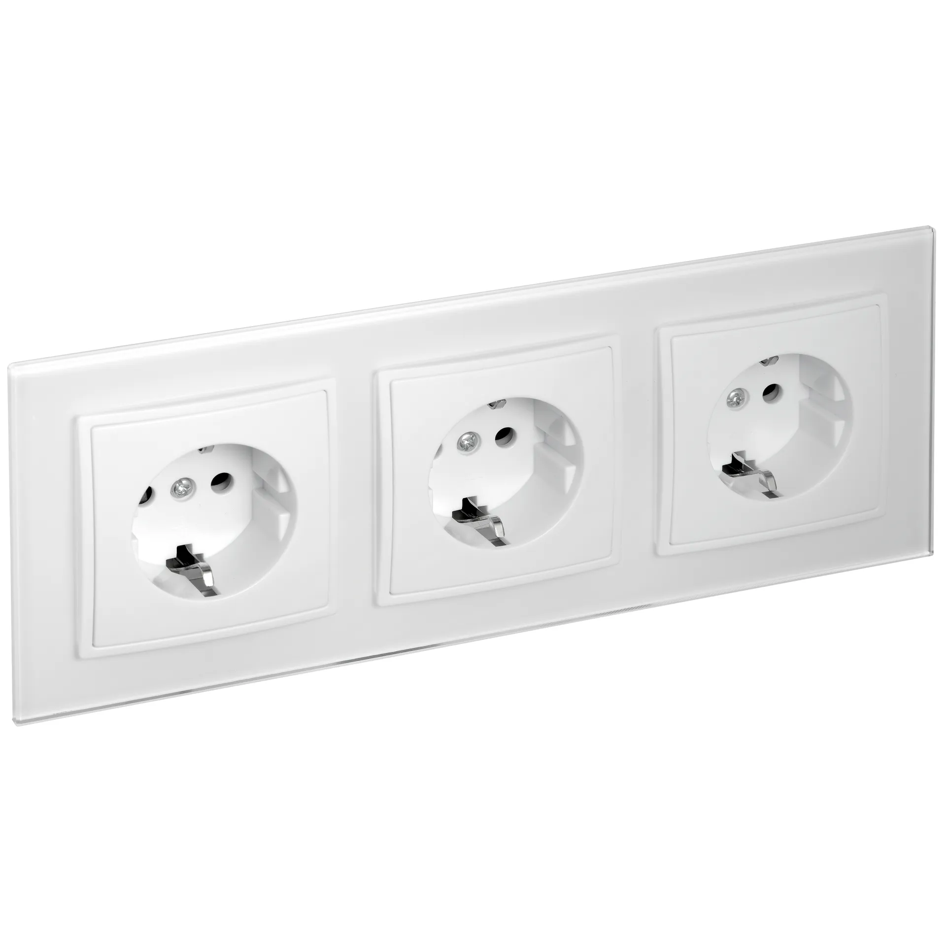 Steckdosen Set McPower Flair ''Beginner 3S-Style Profi'' weiß + Glasrahmen, Steckanschluss – Bild 2