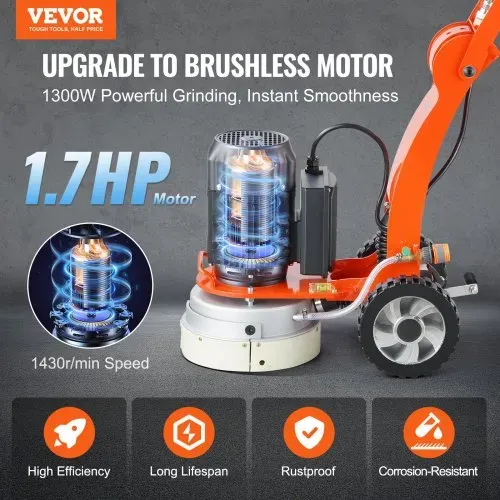 VEVOR Betonbodenschleifer 25,4 cm handgeführte Poliermaschine 3,0 PS VEVOR Betonbodenschleifer 25,4 cm handgeführte Poliermaschine 3,0 PS